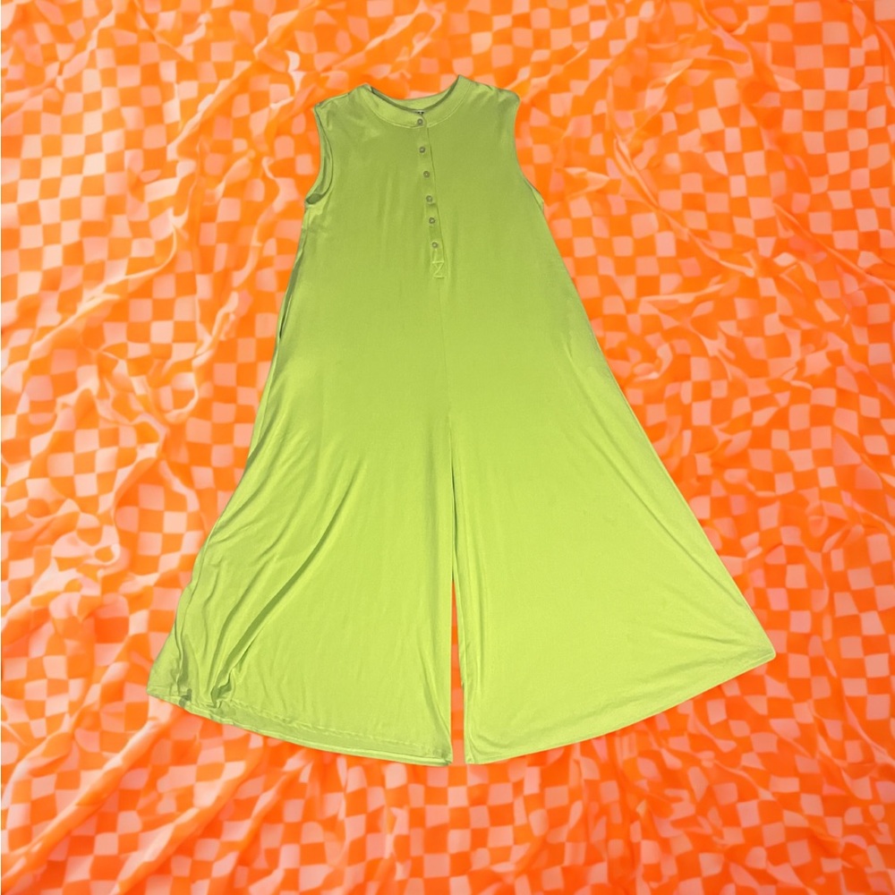 Bucket List Sleeveless Lime Green Jumpsuit